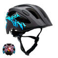 Cargar la imagen en la vista de la galería, Crazy Safety Bicycle helmet Black/blue / M (54-58cm) Graffiti Splash children's helmet with light