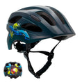 Cargar la imagen en la vista de la galería, Crazy Safety Bicycle helmet Black/green / M (54-58cm) Graffiti Splash children's helmet with light