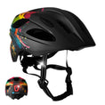 Cargar la imagen en la vista de la galería, Crazy Safety Bicycle helmet Black Splash / M (54-58cm) Wild Brush children's helmet with light