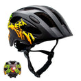 Cargar la imagen en la vista de la galería, Crazy Safety Bicycle helmet Black/yellow / M (54-58cm) Graffiti Splash children's helmet with light