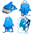 Cargar la imagen en la vista de la galería, Crazy Safety Bicycle helmet Product bundle: Blue shark bicycle helmet, backpack, cycling gloves & bell for children