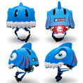Cargar la imagen en la vista de la galería, Crazy Safety Bicycle helmet Product bundle: Blue shark Bicycle Helmet & Protective Gear for Children