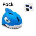 Cargar la imagen en la vista de la galería, Crazy Safety Bicycle helmet Product bundle: Blue shark Bicycle Helmet & Protective Gear for Children