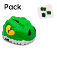 Cargar la imagen en la vista de la galería, Crazy Safety Bicycle helmet Product bundle: Green Crocodile Bicycle Helmet, and Protective Gear for Children