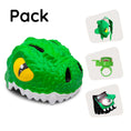 Cargar la imagen en la vista de la galería, Crazy Safety Bicycle helmet Product bundle: Green crocodile bike helmet, backpack, cycling gloves & bell.