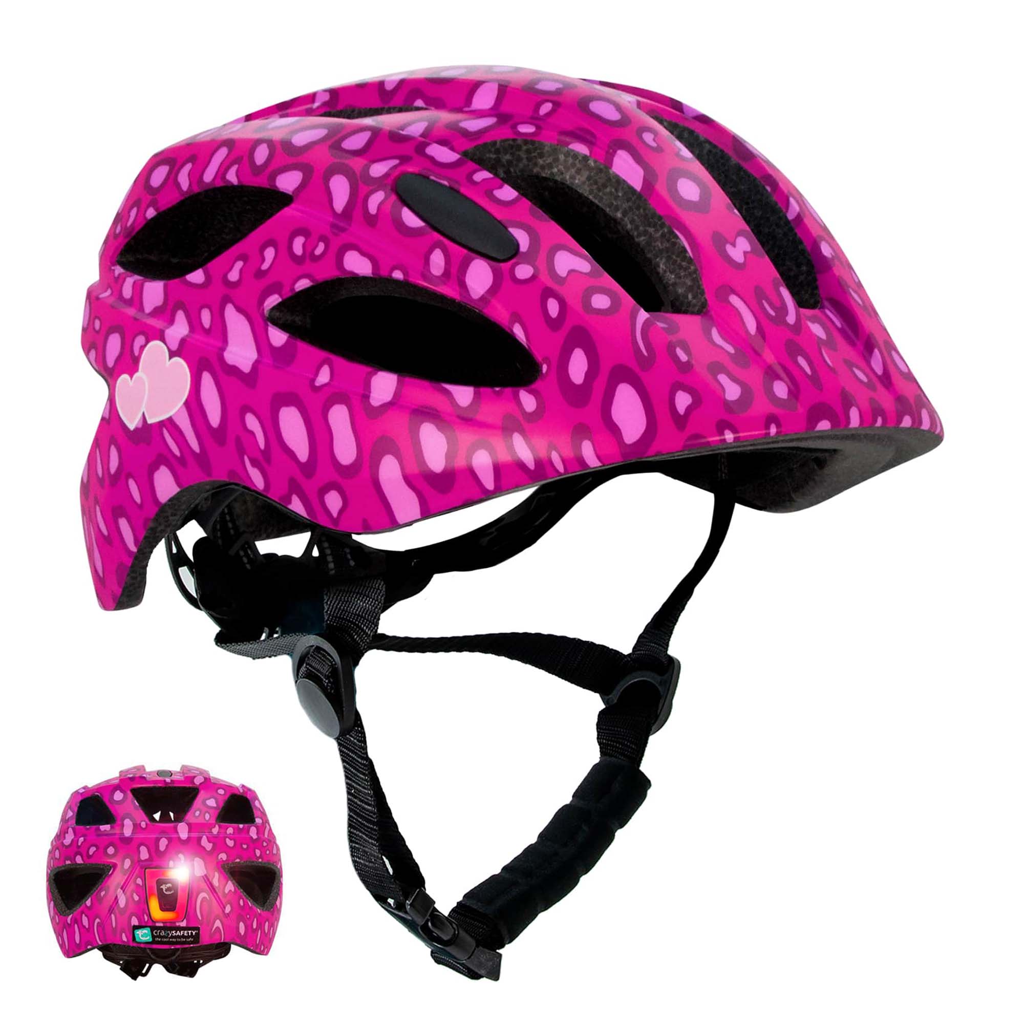 Casco infantil con luz Heartbeat Stripes