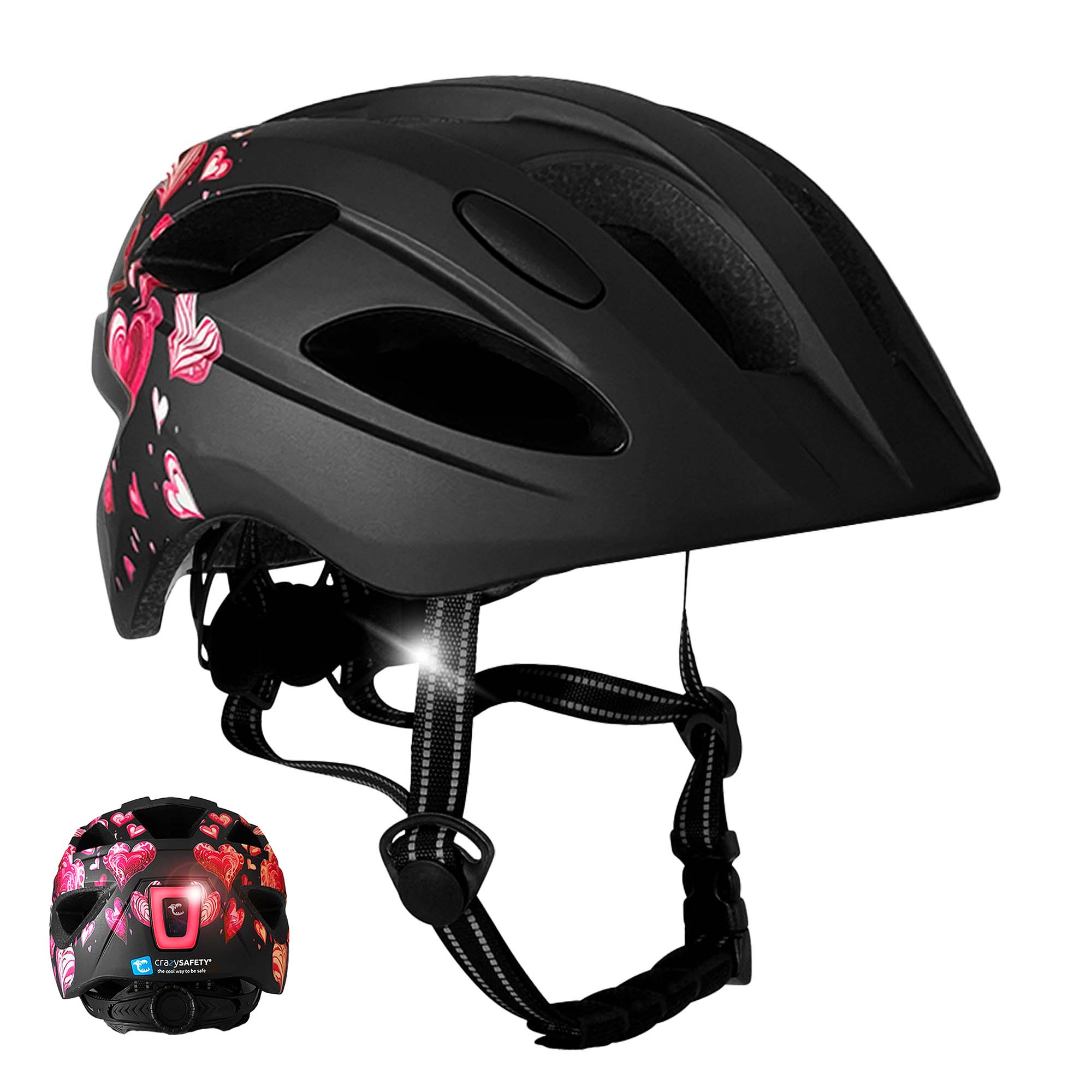 Casco infantil con luz Heartbeat Stripes