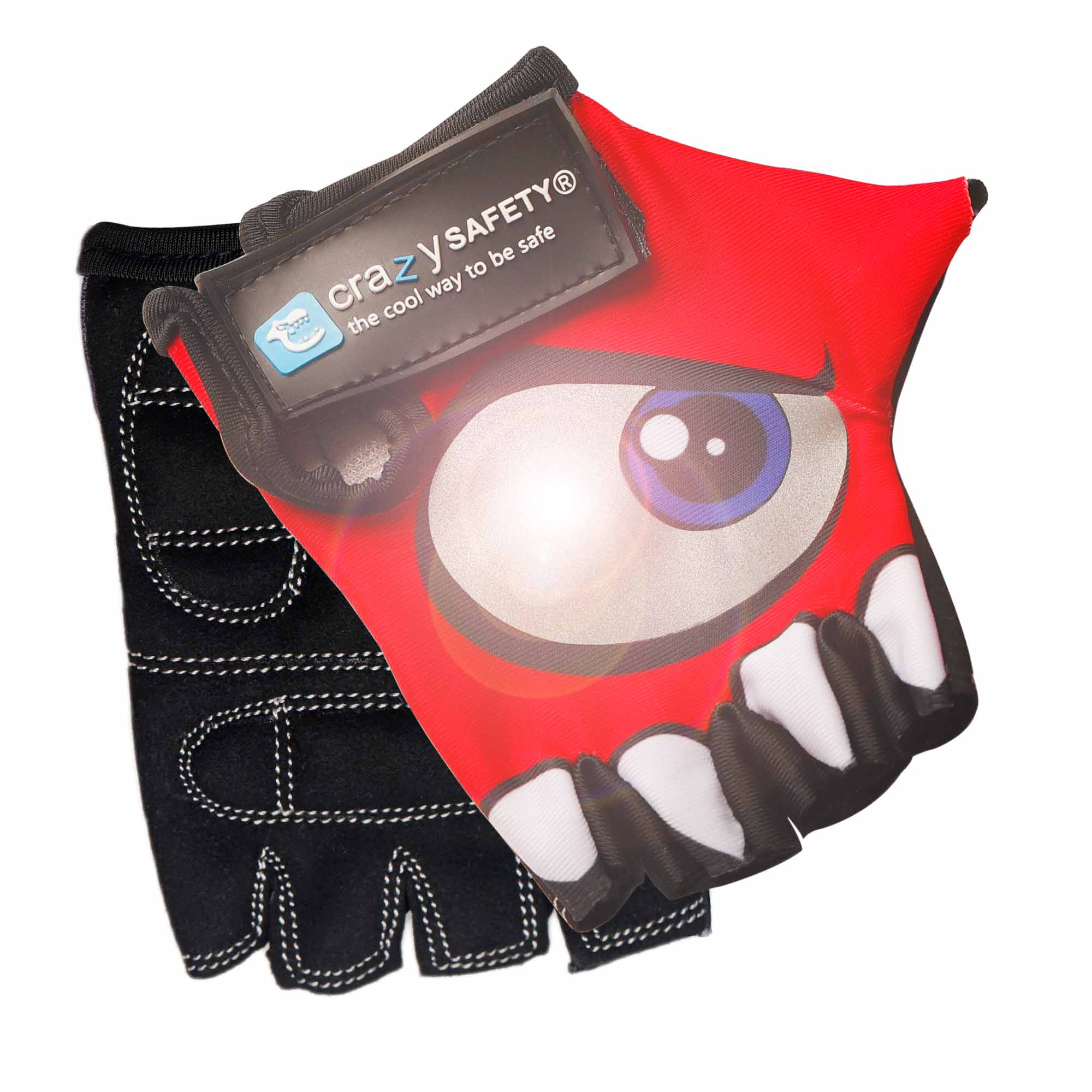 Guantes de ciclismo con ojos reflectantes.