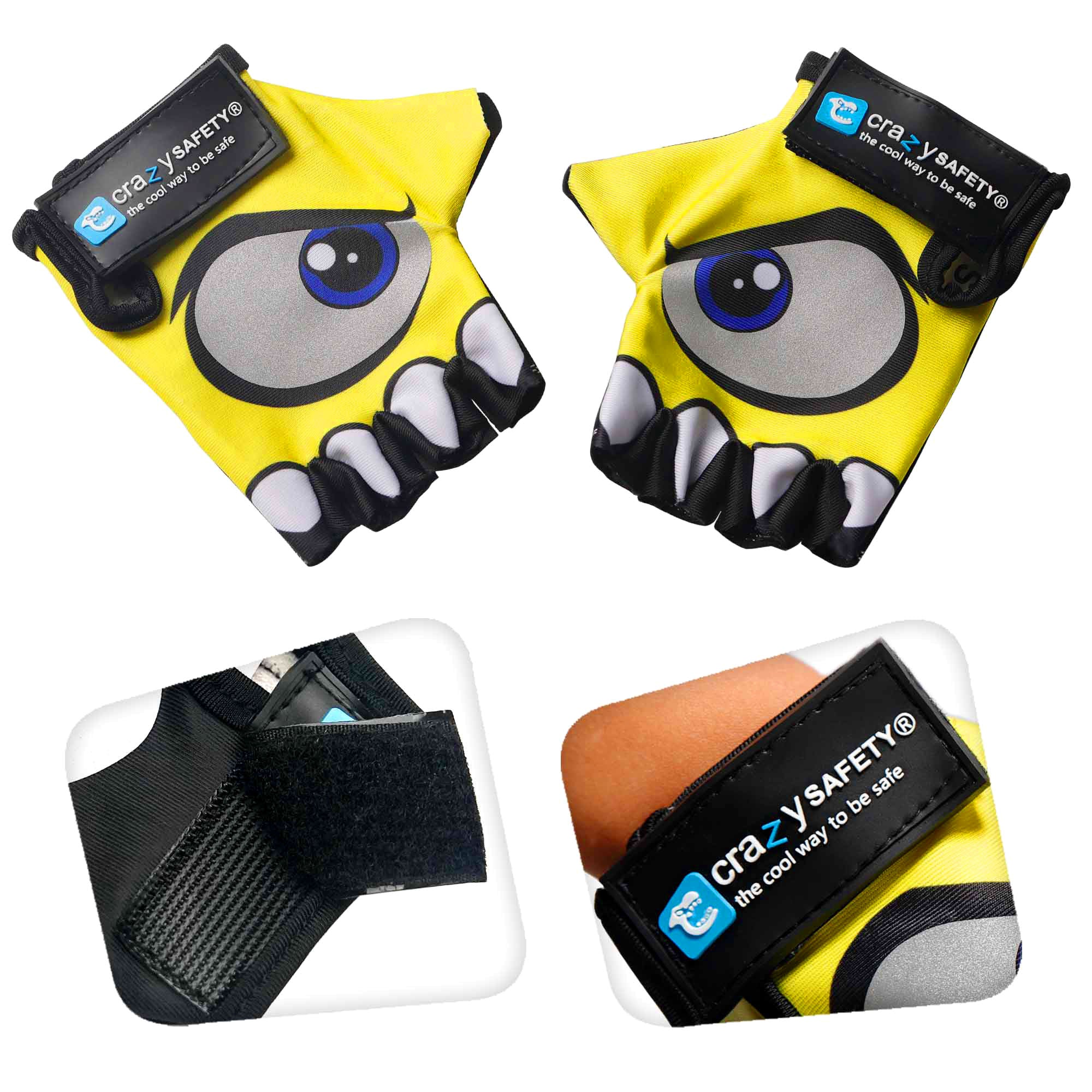 Paquete de productos: casco de bicicleta con estampado de leopardo amarillo, guantes de ciclismo, candado y timbre con estampado de leopardo para niños