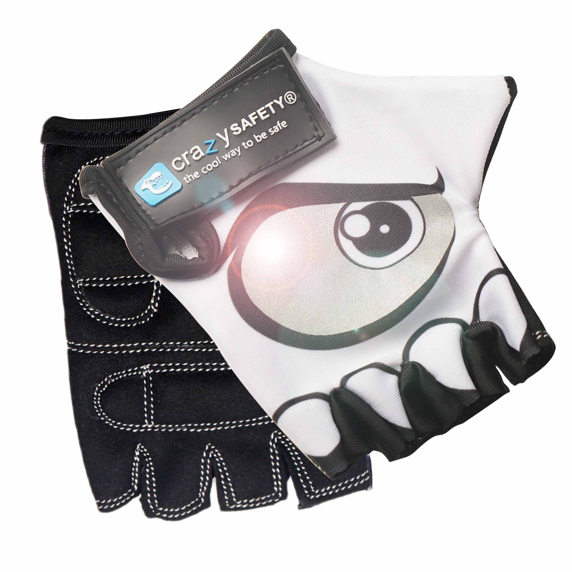 Guantes de ciclismo con ojos reflectantes.