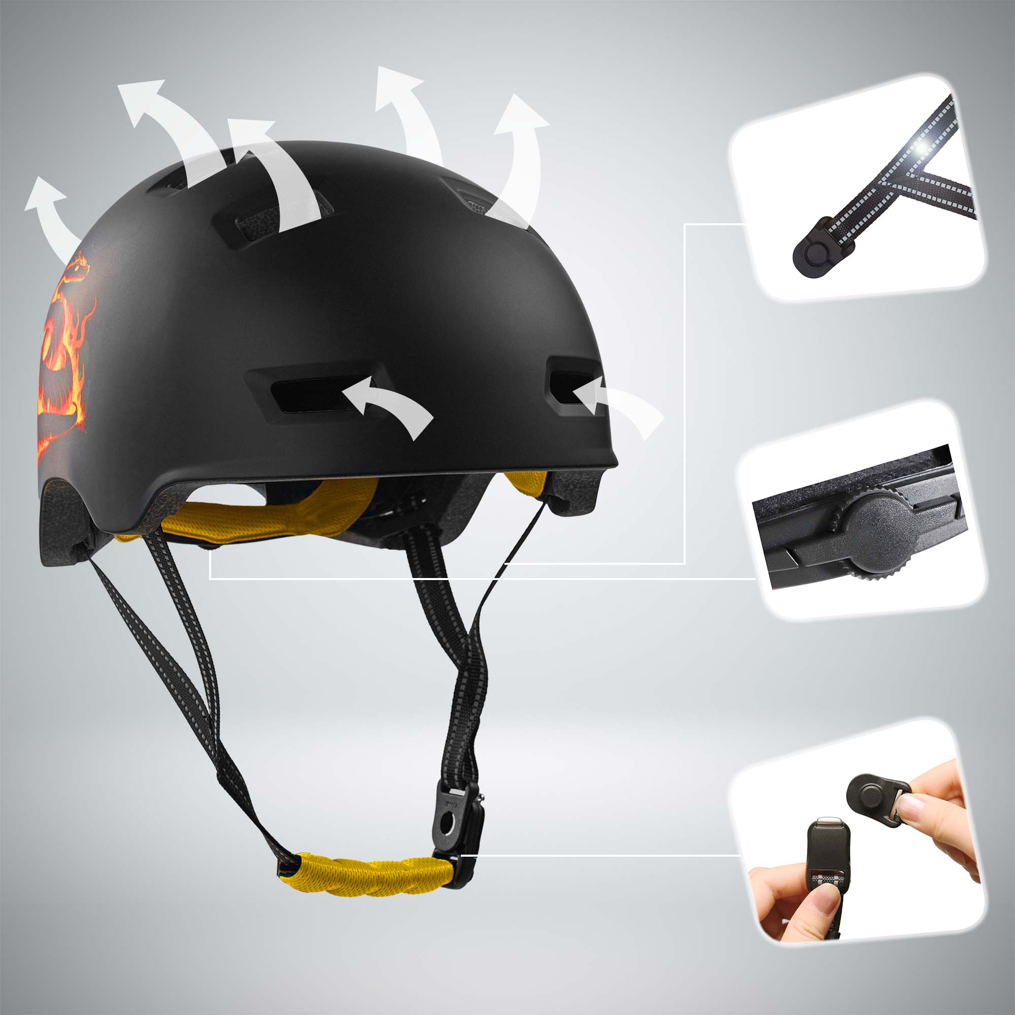 Casco de bicicleta para patinadores RAMPAGE - Jungle