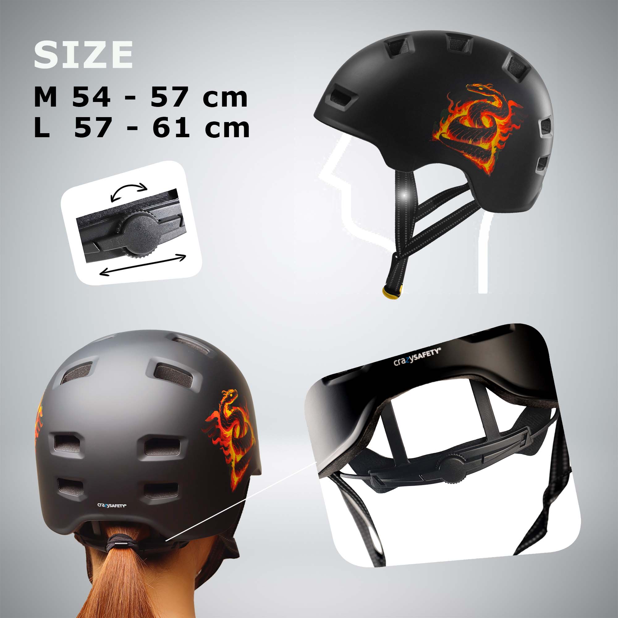 Casco de bicicleta para patinadores RAMPAGE - Jungle