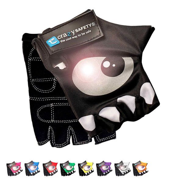 Guantes de ciclismo con ojos reflectantes.