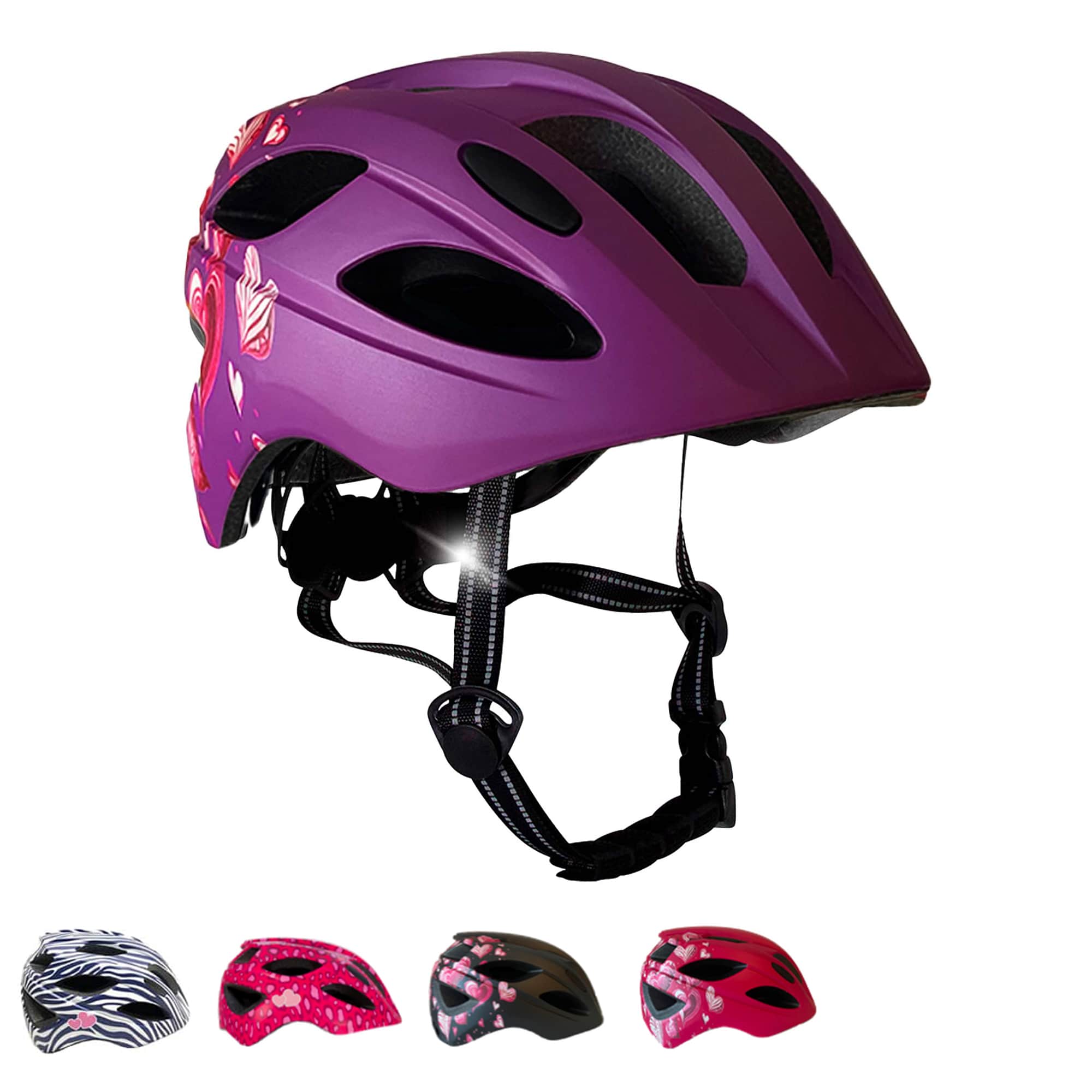 Casco infantil con luz Heartbeat Stripes