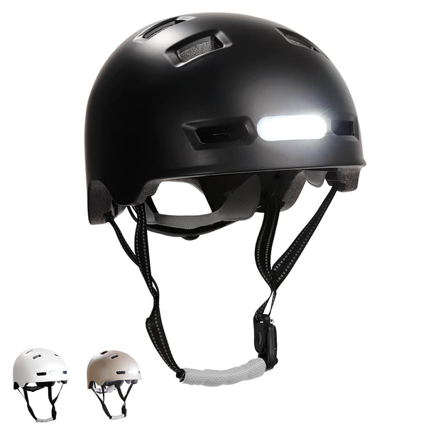 Casco de bicicleta urbana Vertigo con luces delanteras y traseras