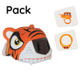 Cargar la imagen en la vista de la galería, Paquete de productos: casco de bicicleta Orange Tiger, candado y timbre Tiger para niños 
