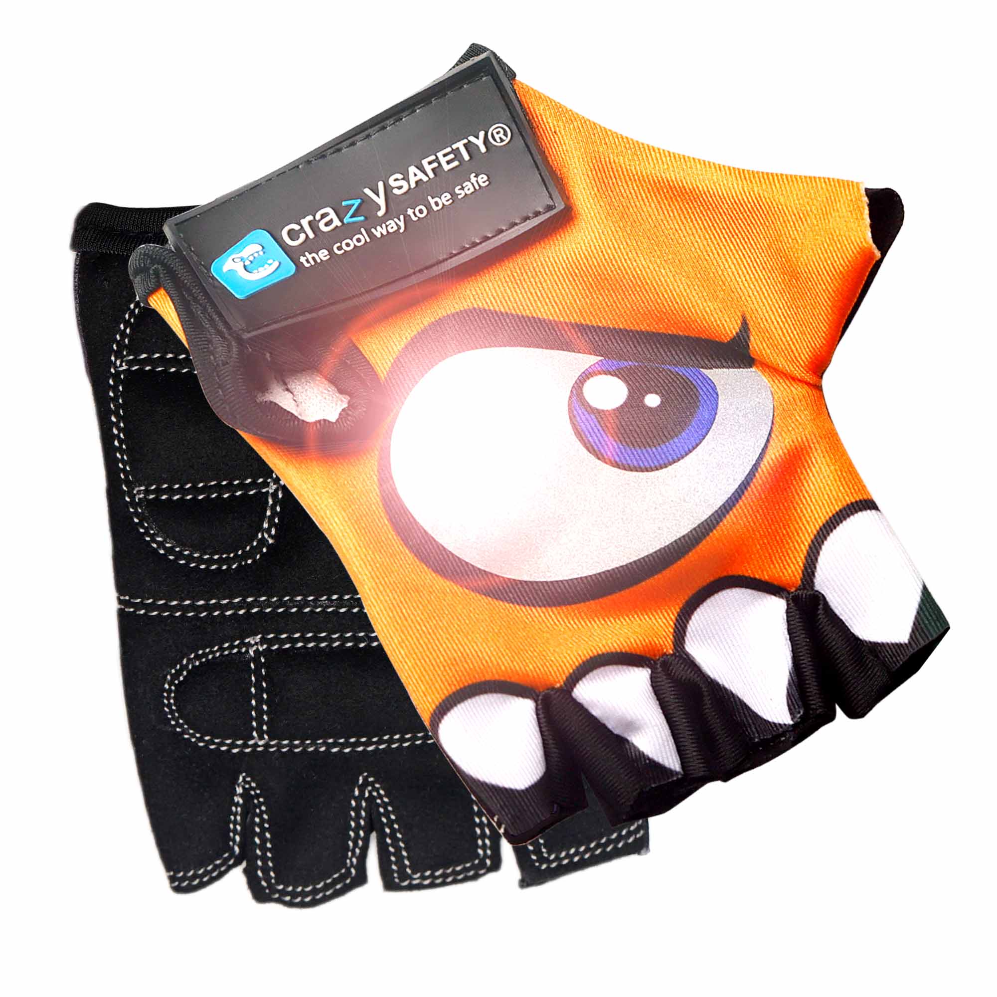 Crazy Safety Bicycle gloves Orange Cycling gloves with reflective eyes