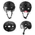 Cargar la imagen en la vista de la galería, Crazy Safety Bicycle helmet Matte black / M/L (55-61cm) OAK E-Bike bicycle helmet with UV visor, LED lights, reflective straps, and Fidlock buckle
