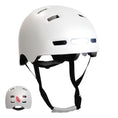 Cargar la imagen en la vista de la galería, Crazy Safety Bicycle helmet Matte white / M (54-57cm) Vertigo urban bicycle helmet with front and rear lights
