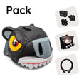 Cargar la imagen en la vista de la galería, Crazy Safety Bicycle helmet Product bundle: Black panther bicycle helmet, protective gear, lock, and cycling gloves for kids
