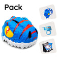 Cargar la imagen en la vista de la galería, Crazy Safety Bicycle helmet Product bundle: Blue dino bike helmet, backpack, cycling gloves & bell for children
