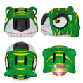 Cargar la imagen en la vista de la galería, Crazy Safety Bicycle helmet Product bundle: Green tiger bike helmet, cycling gloves, lock, and tiger bell for children
