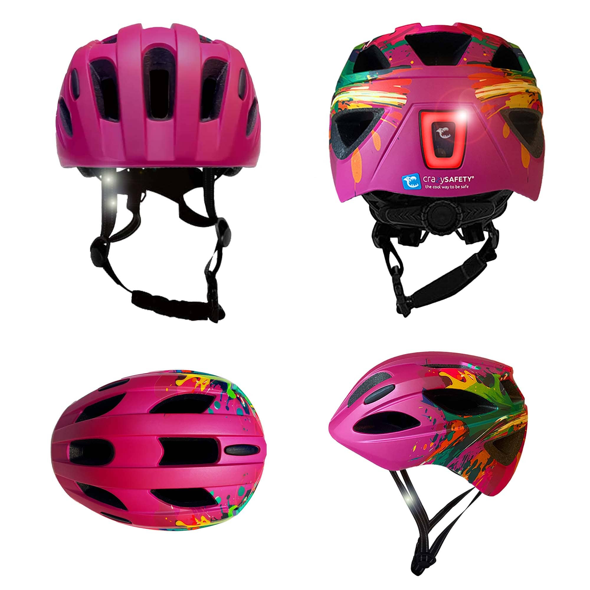 Crazy Safety Bicycle helmet Wild Brush children's helmet with light