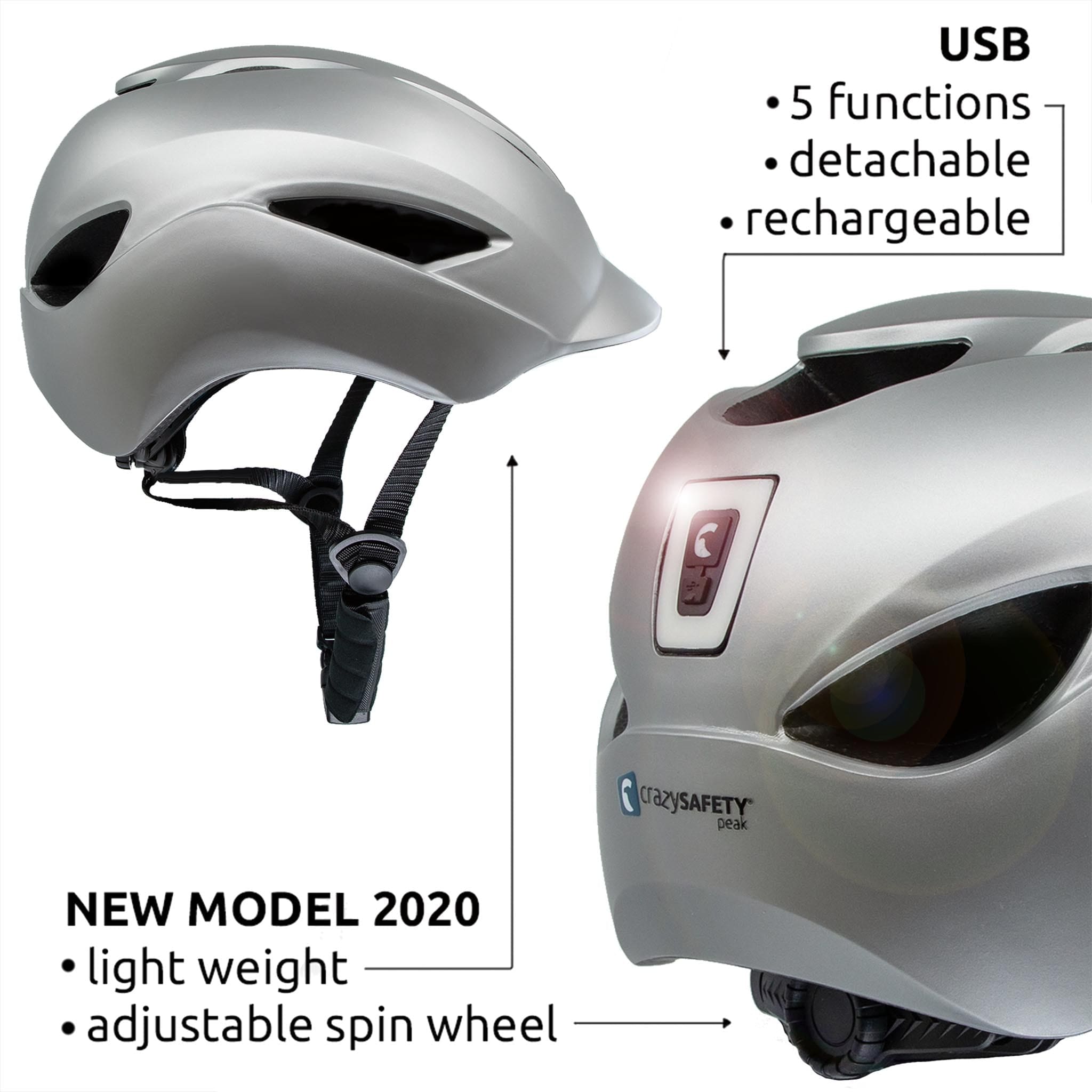 Matt silver aero bike helmet - new model